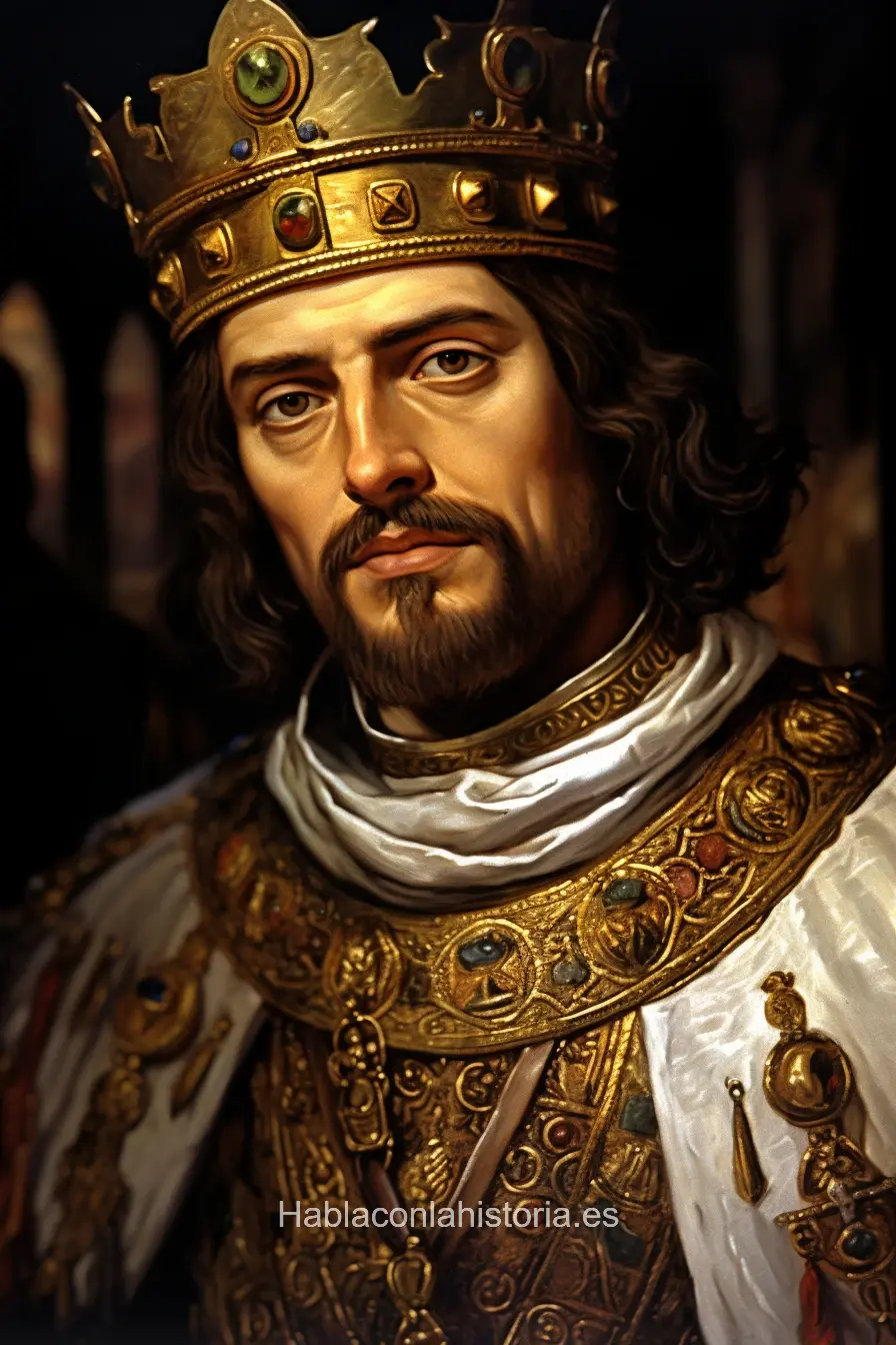 Imagen realista de Jaime I de Aragón, el Conquistador, creada por IA. Presenta citas históricas, diálogos de chat IA y recursos didácticos.
