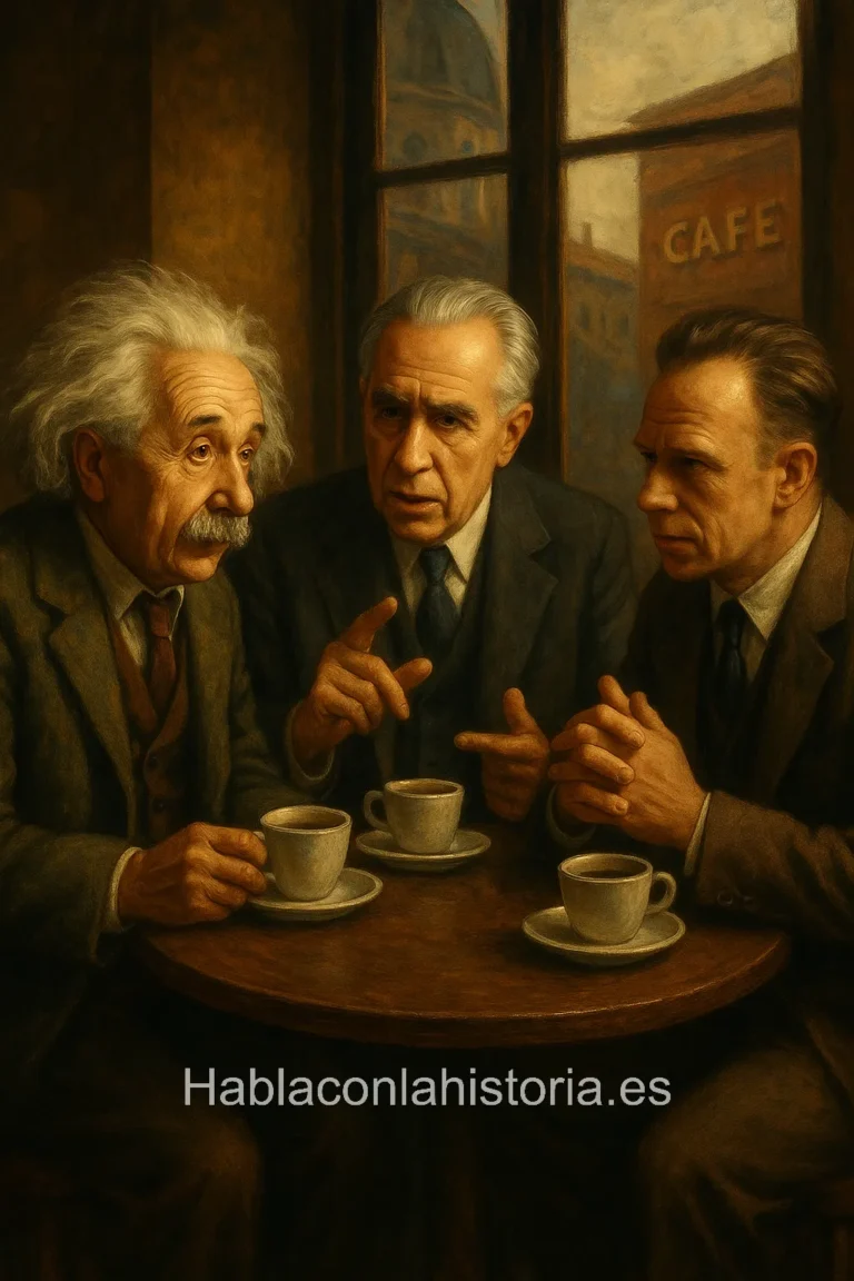 Albert Einstein, Niels Bohr y Werner Heisenberg