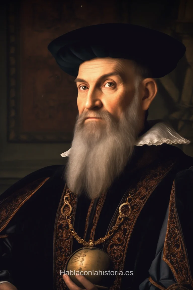 Imagen realista de Nostradamus, profeta francés, creada mediante inteligencia artificial. Muestra citas famosas, chat inmersivo de IA y ejercicios de aprendizaje histórico.