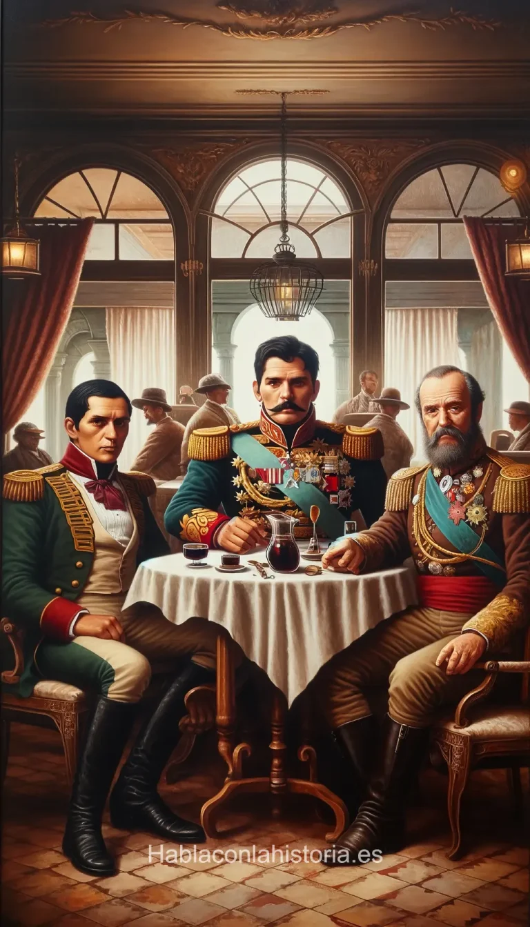 Simón Bolívar, José de San Martín, yKing Fernando VII