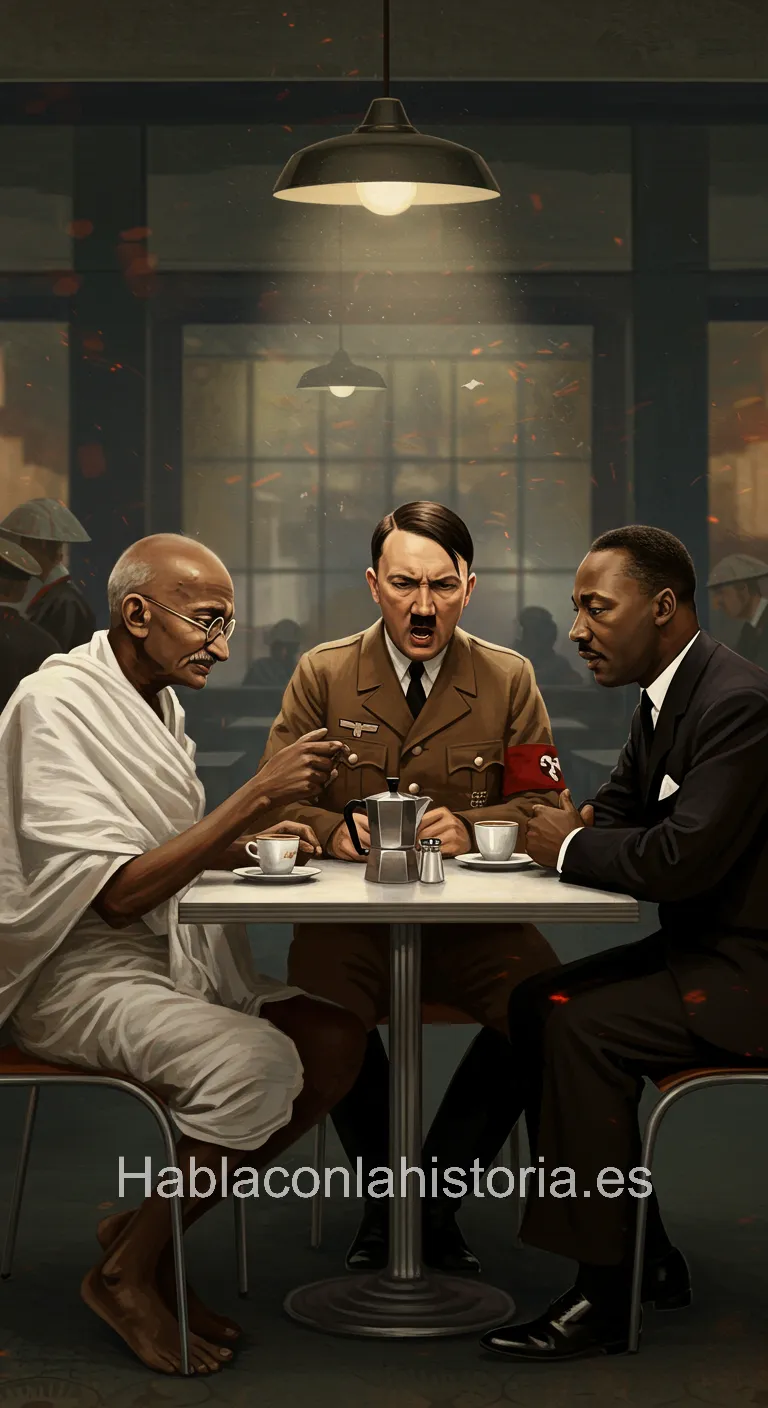 Mahatma Gandhi, Adolf Hitler y Marthin Luther King Jr