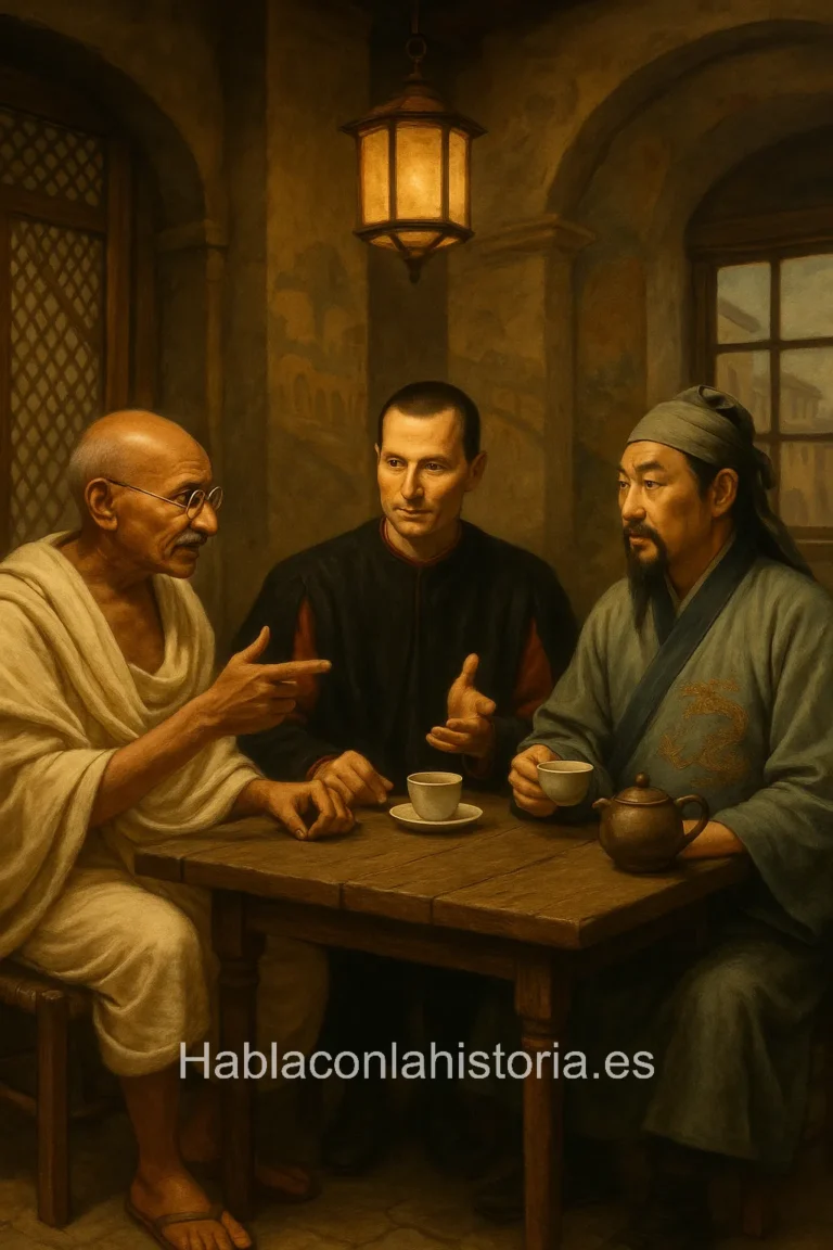 Debate-Gandhi-Maquiavelo-Tsun-Tzu-IA