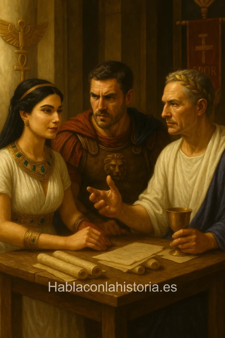 Debate-Cleopatra-Marco-Antonio-Julio-Cesar-IA